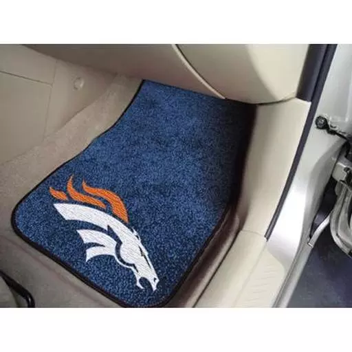 Denver Broncos 2-piece Carpeted Car Mats 17"x27"