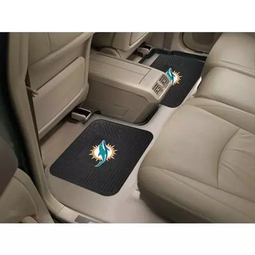 Miami Dolphins Backseat Utility Mats 2 Pack 14"x17"