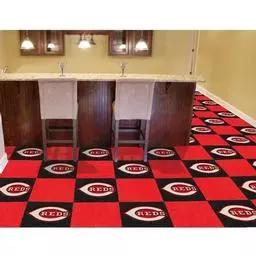 Click here to learn more about the Cincinnati Reds Carpet Tiles 18"x18" tiles.