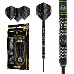 Click here to learn more about the Winmau MvG Design Michael Van Gerwen Vantage 90% Tungsten Steel Tip Darts .