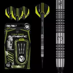 Click here to learn more about the Winmau MvG Design Authentic 85% Tungsten Soft Tip Darts 20 Gram.