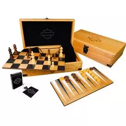 Click here to learn more about the Harley Davidson Deluxe 4 in 1 Game Set.