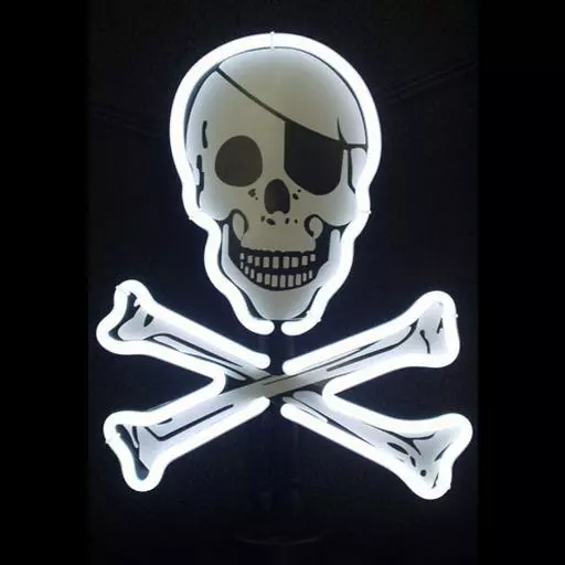 Skull and Cross Bones Neon Sign